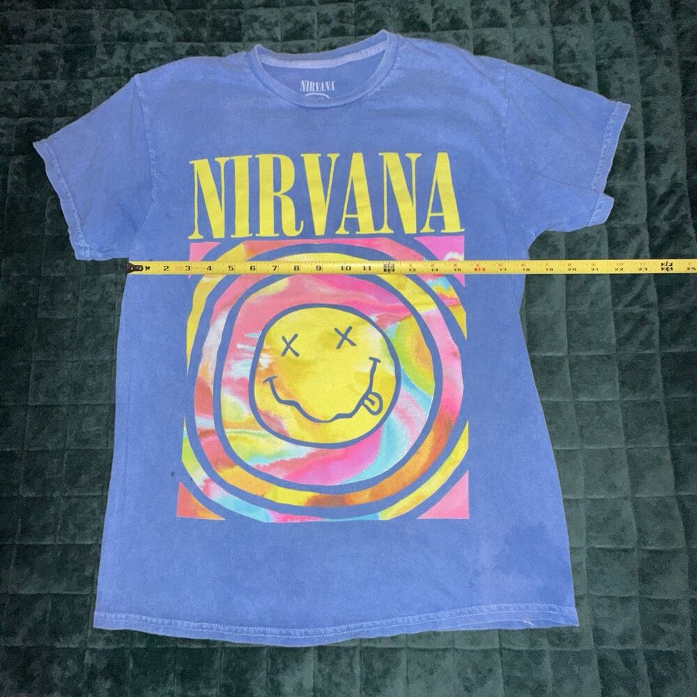 Nirvana Unisex Short Sleeve Graphic Tee Shirt Medium (M)  Purple Music Grunge - Picture 3 of 8